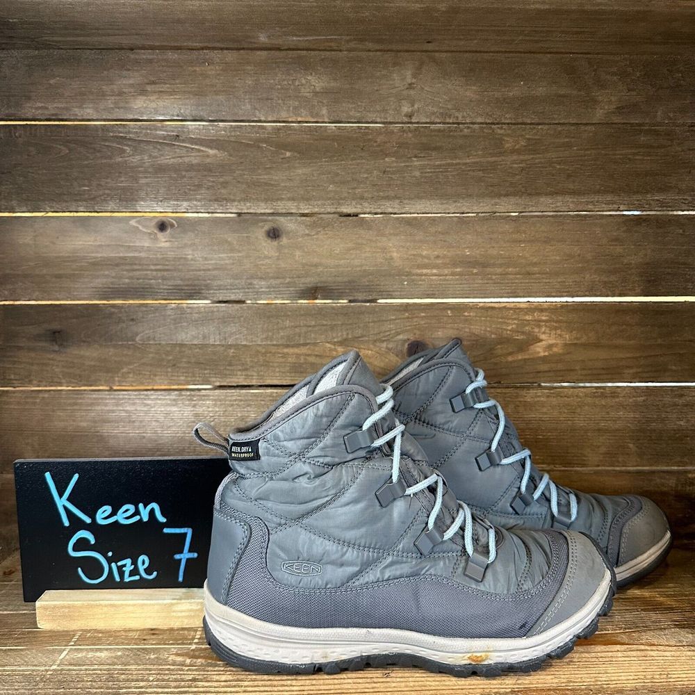 Womens Keen Terradora Blue WP Insulated Hiking Outdoor Ankle Boots Size 7 M‎ GUC